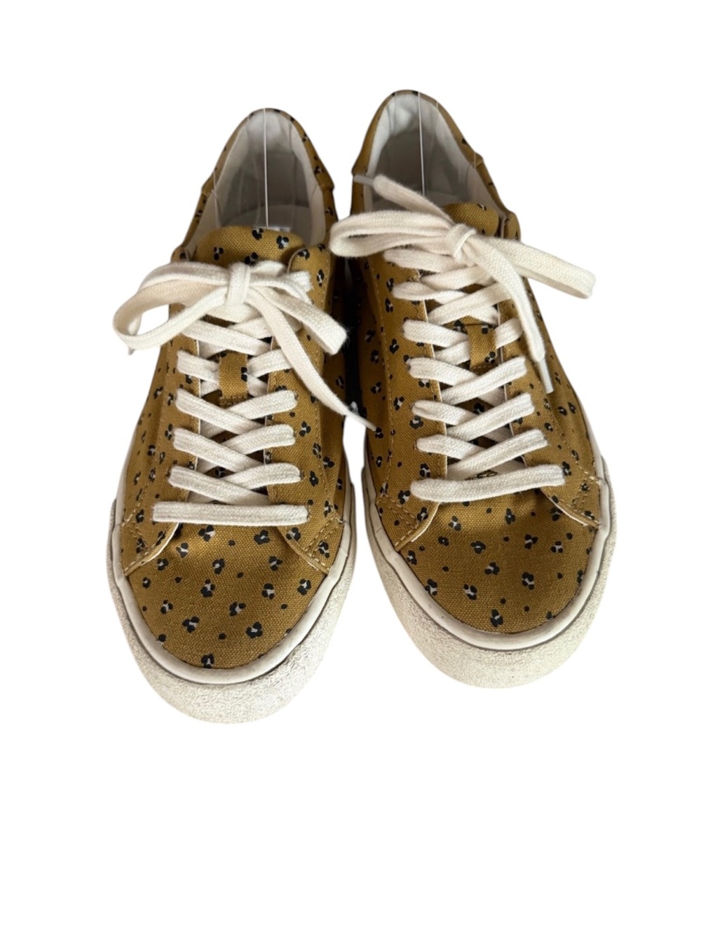 Madewell MWL Mustard Leopard Print Canvas Sneakers Size 7.5M